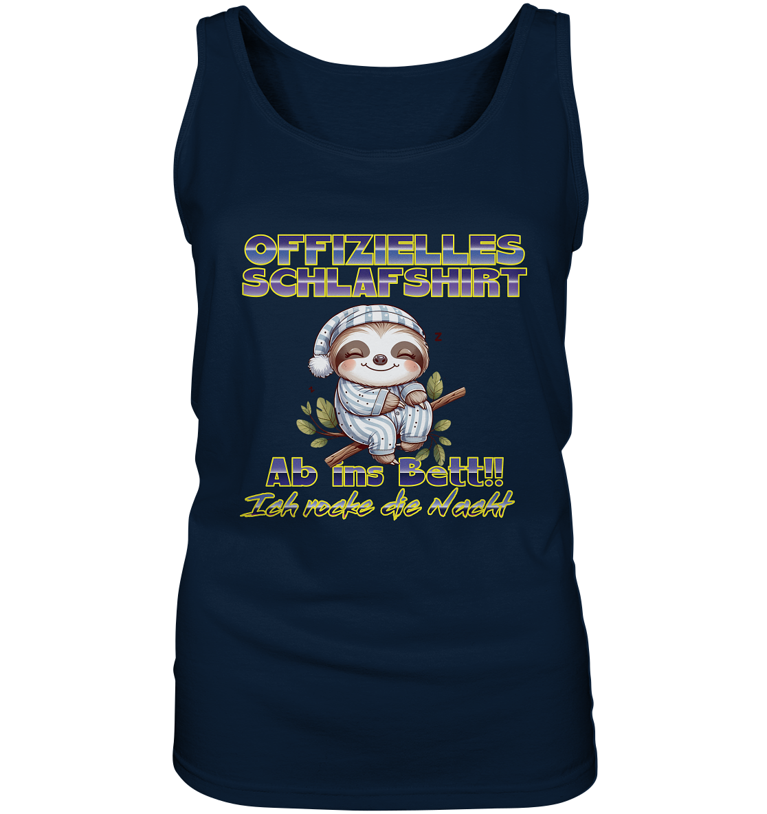 Schlafshirt mit Faultier - Damen Tank-Top