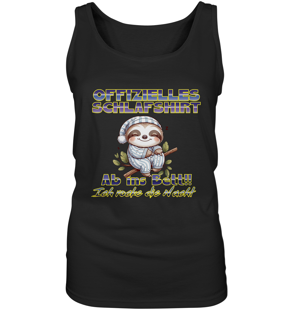 Schlafshirt mit Faultier - Damen Tank-Top