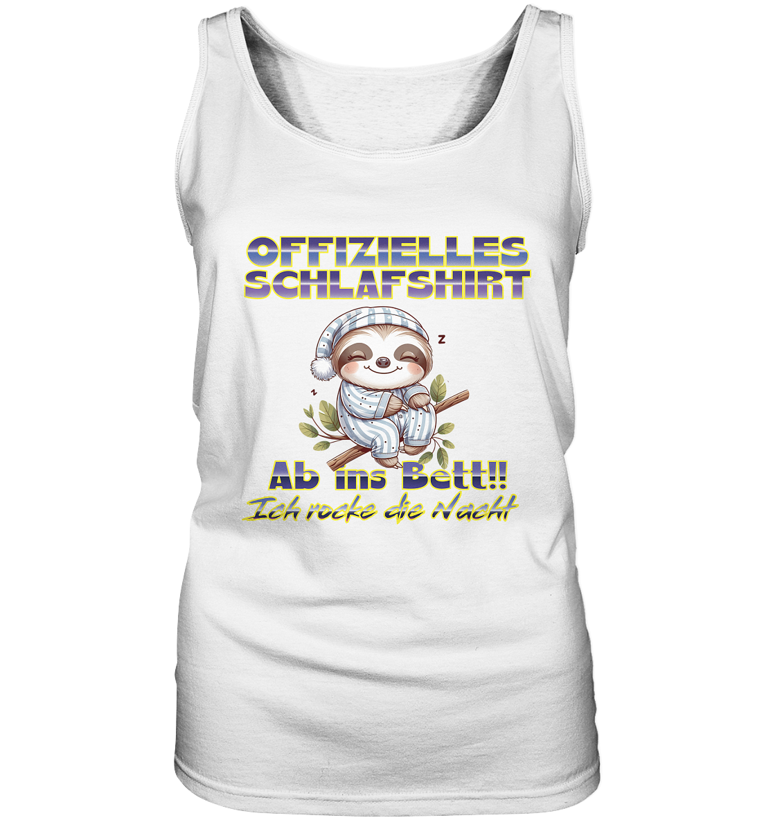 Schlafshirt mit Faultier - Damen Tank-Top