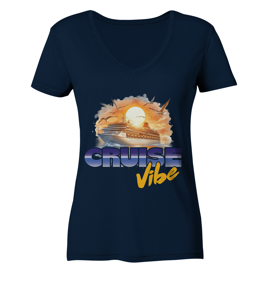 T-Shirt Kreuzfahrt Stimmung - Ladies V-Neck Shirt