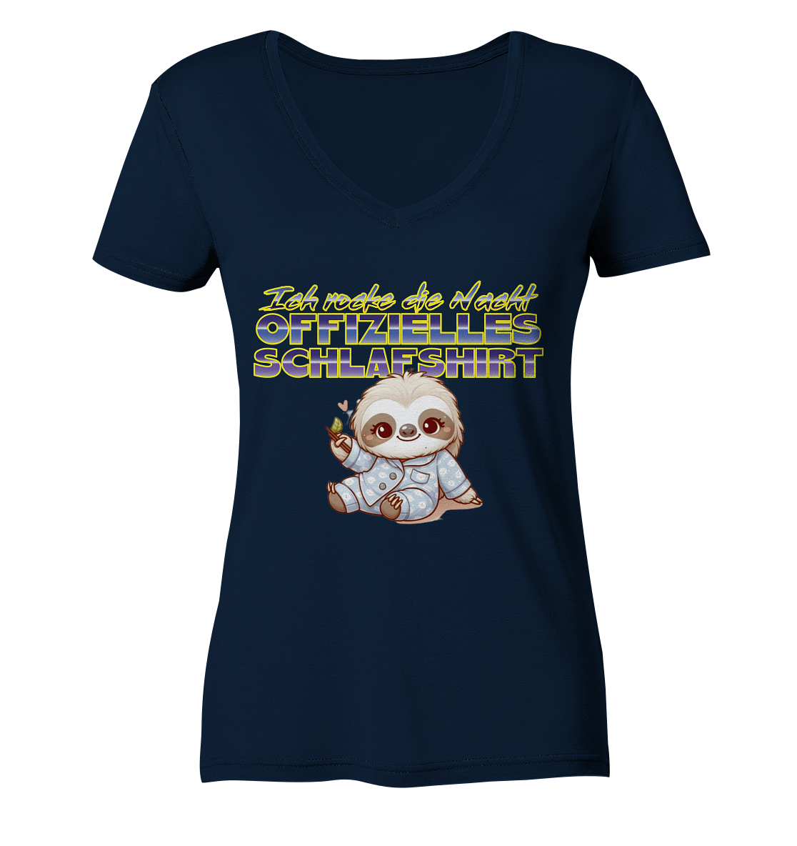 Schlafshirt - Damen V-Neck Shirt