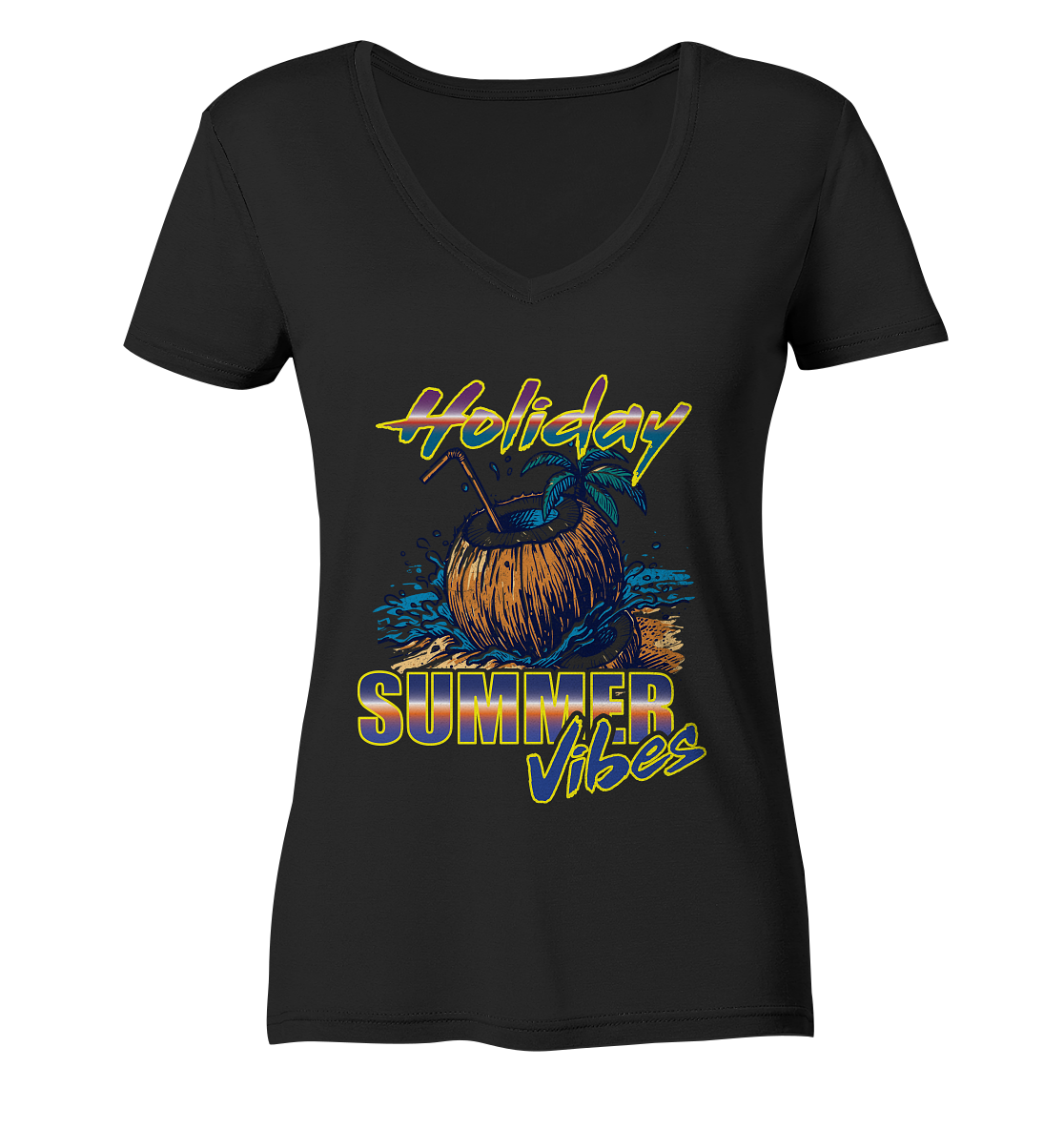 Urlaubs T-Shirt Holiday - Ladies V-Neck Shirt