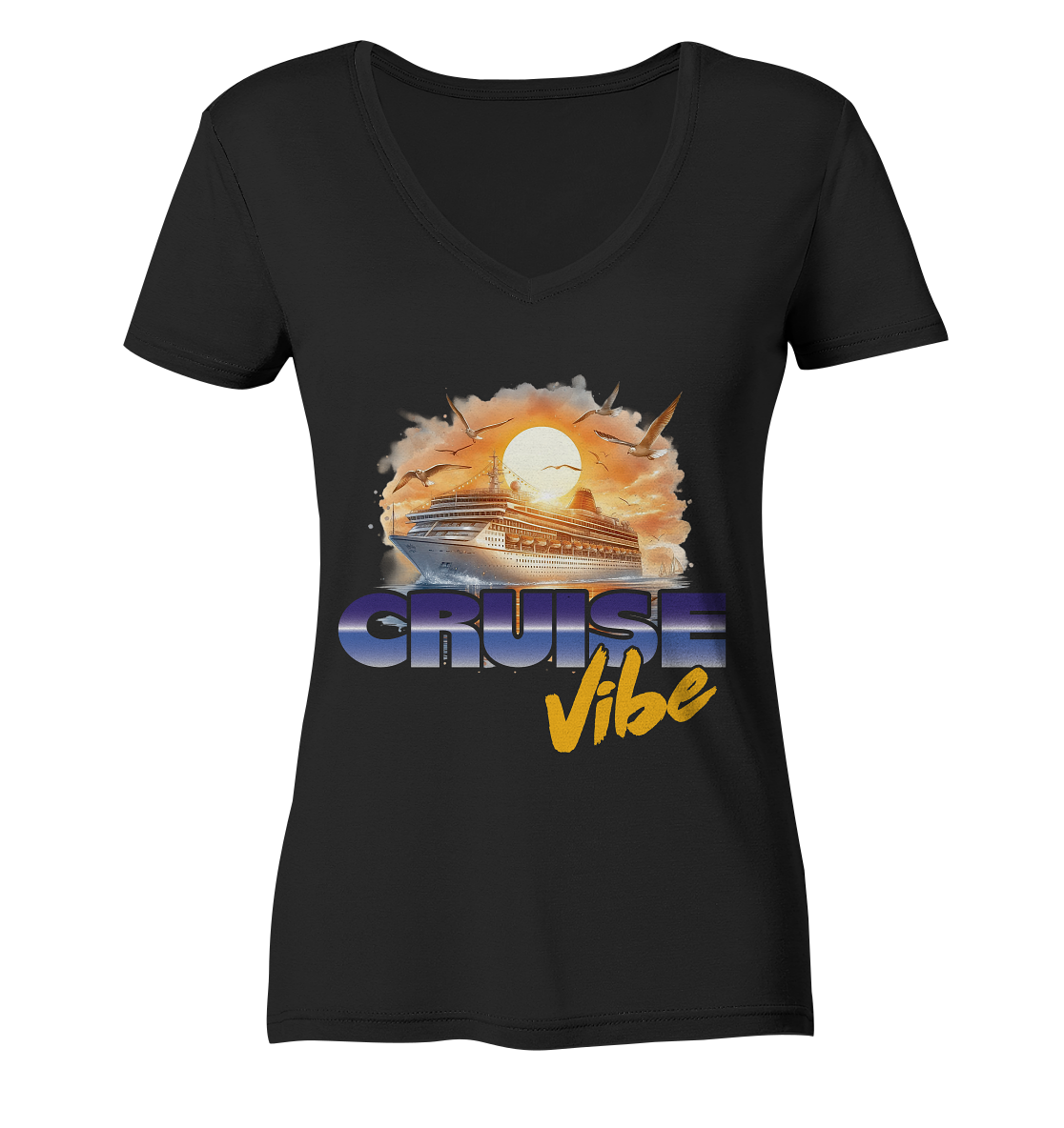 T-Shirt Kreuzfahrt Stimmung - Ladies V-Neck Shirt