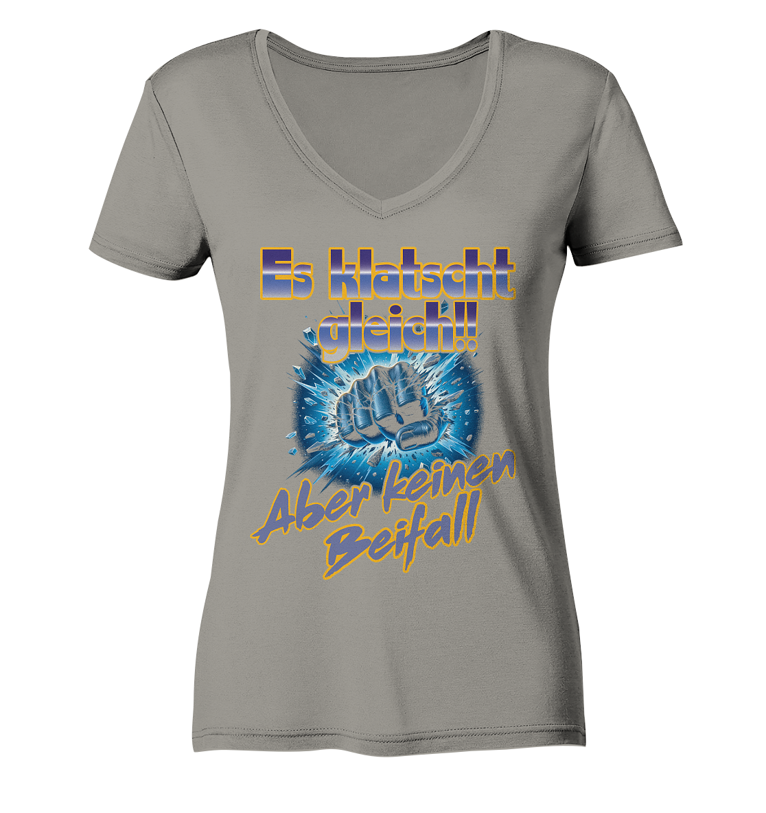 Es klatscht gleich - Ladies V-Neck Shirt