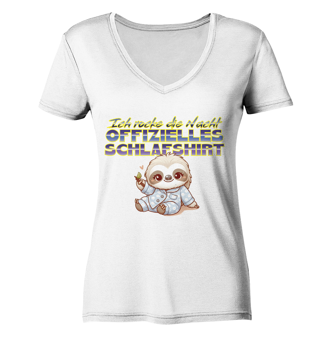 Schlafshirt - Damen V-Neck Shirt