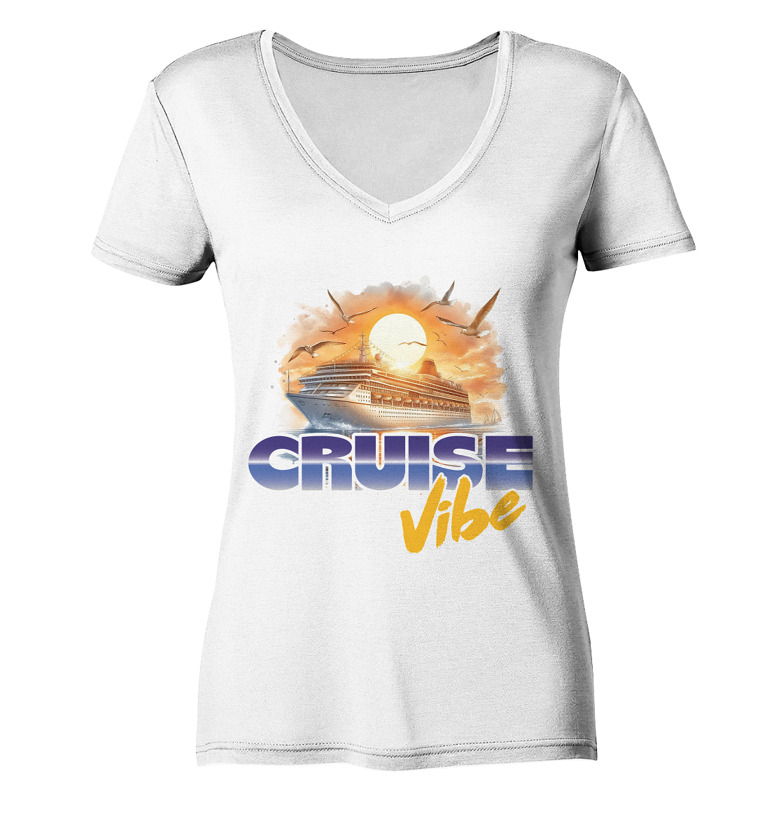 T-Shirt Kreuzfahrt Stimmung - Ladies V-Neck Shirt