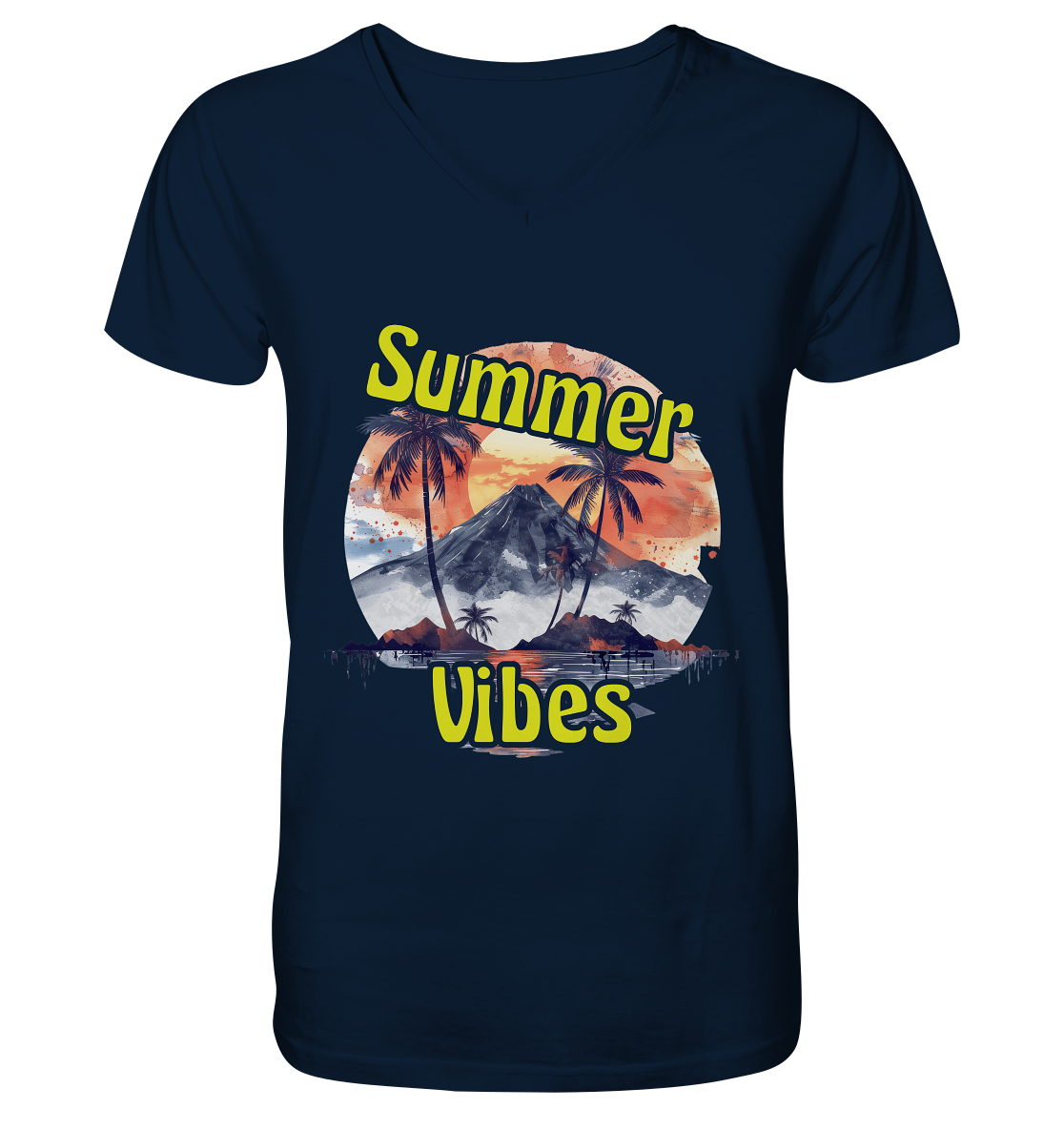 Sommer Shirt - Summer Vibes - Mens Organic V-Neck Shirt