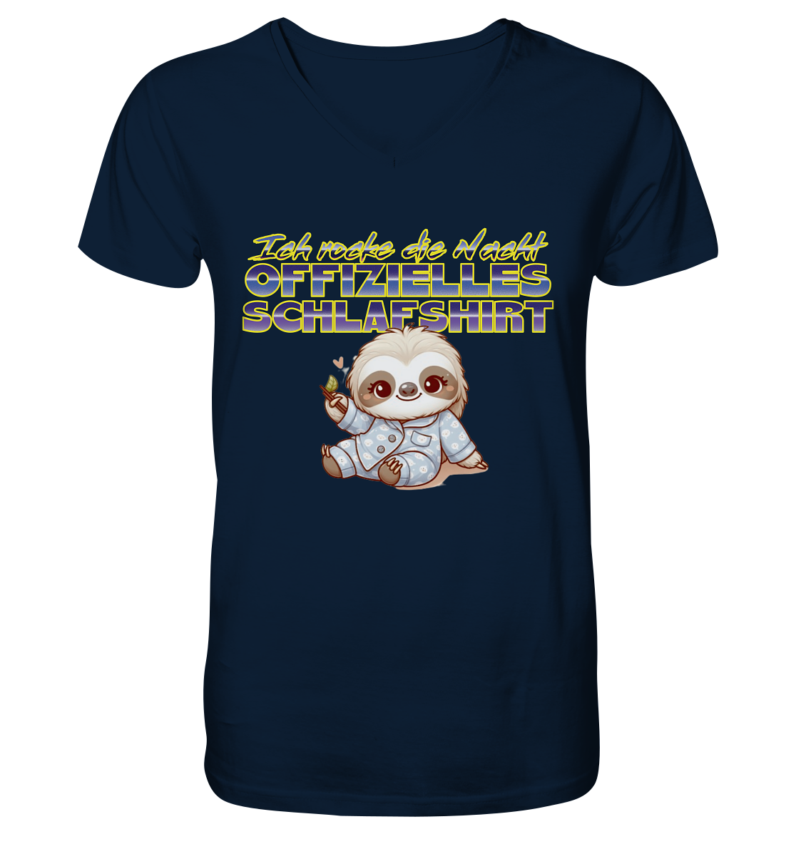 Schlafshirt - Herren Organic V-Neck Shirt