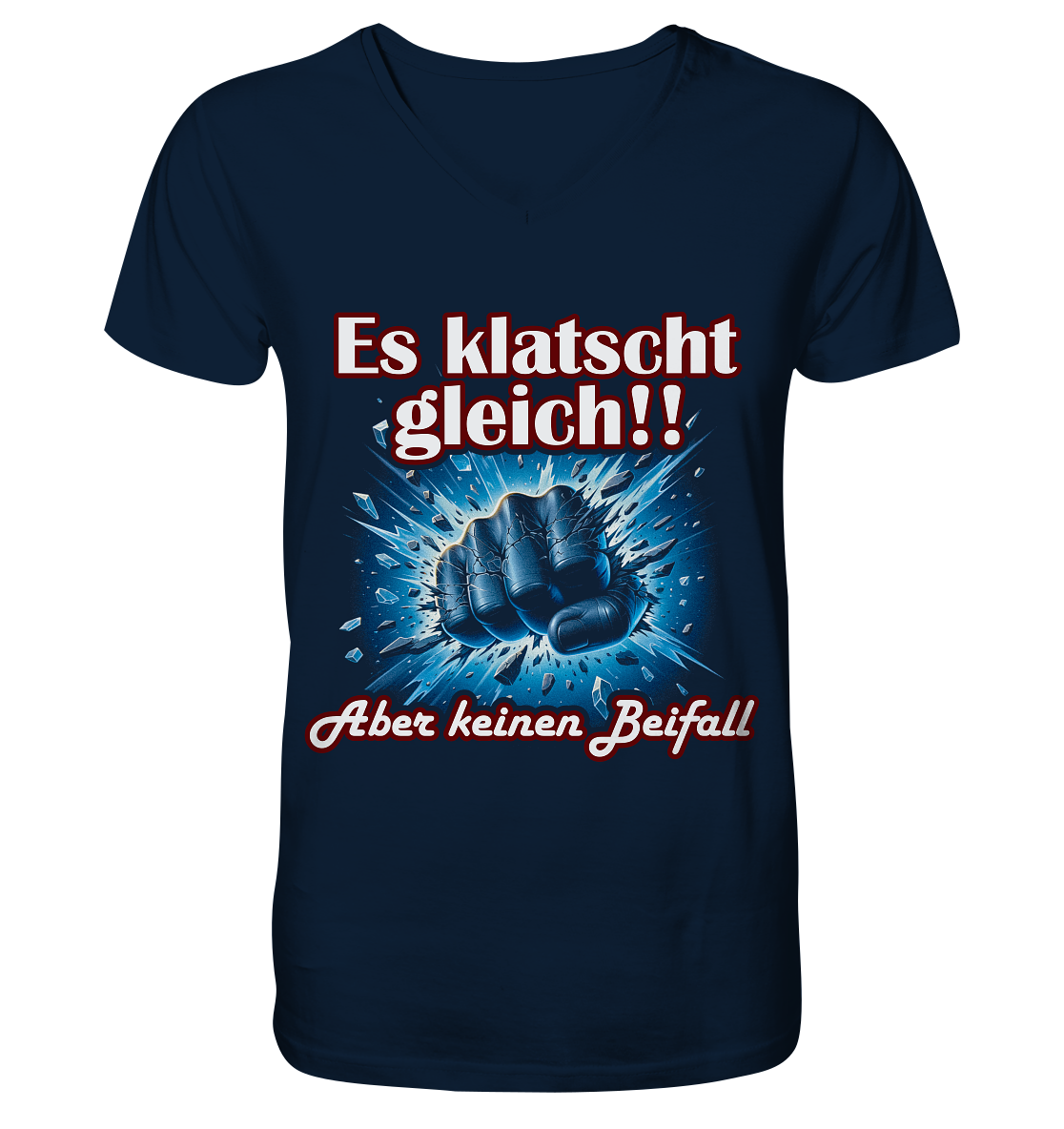 Es klatscht gleich!! - Mens Organic V-Neck Shirt