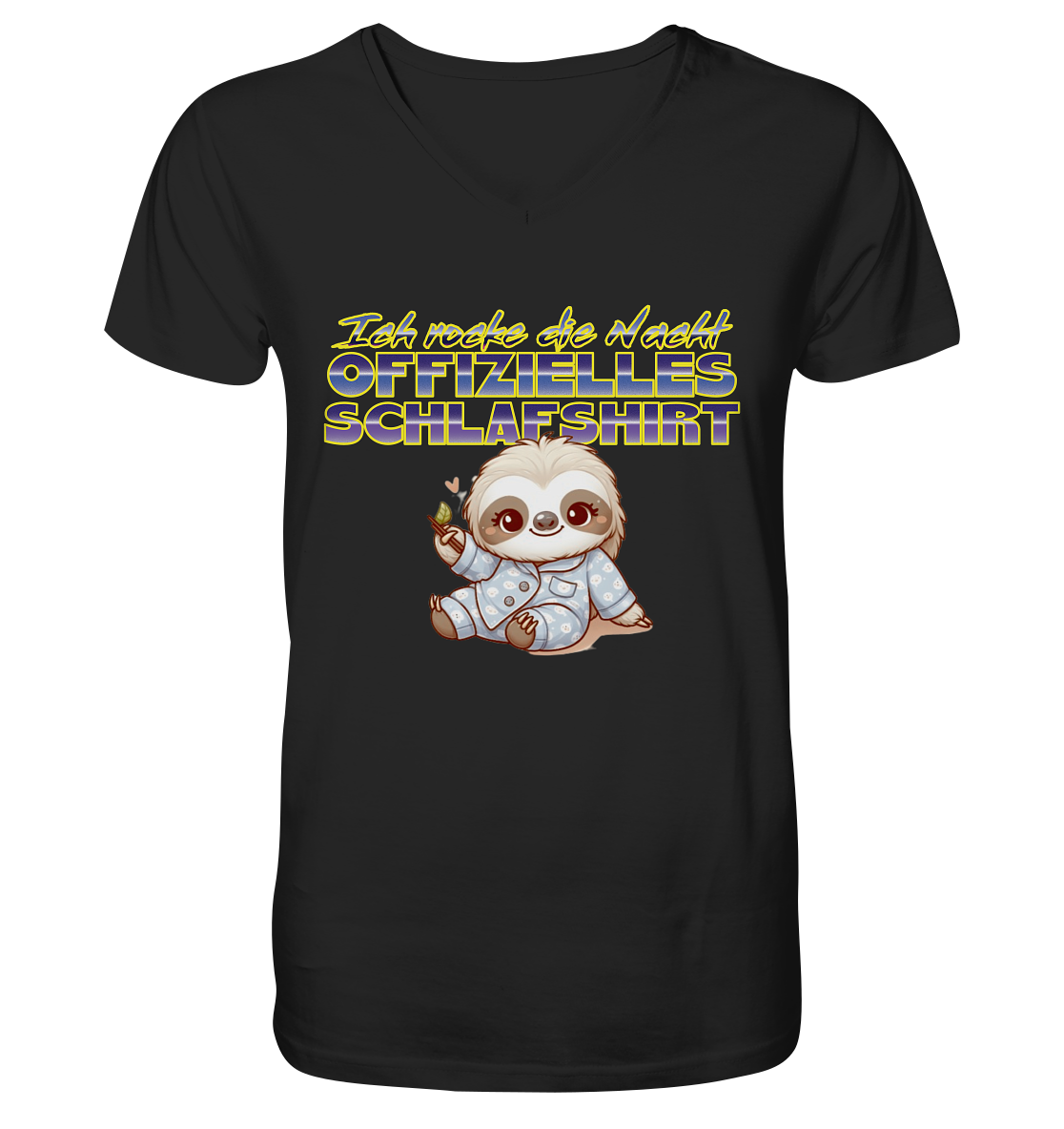 Schlafshirt - Herren Organic V-Neck Shirt