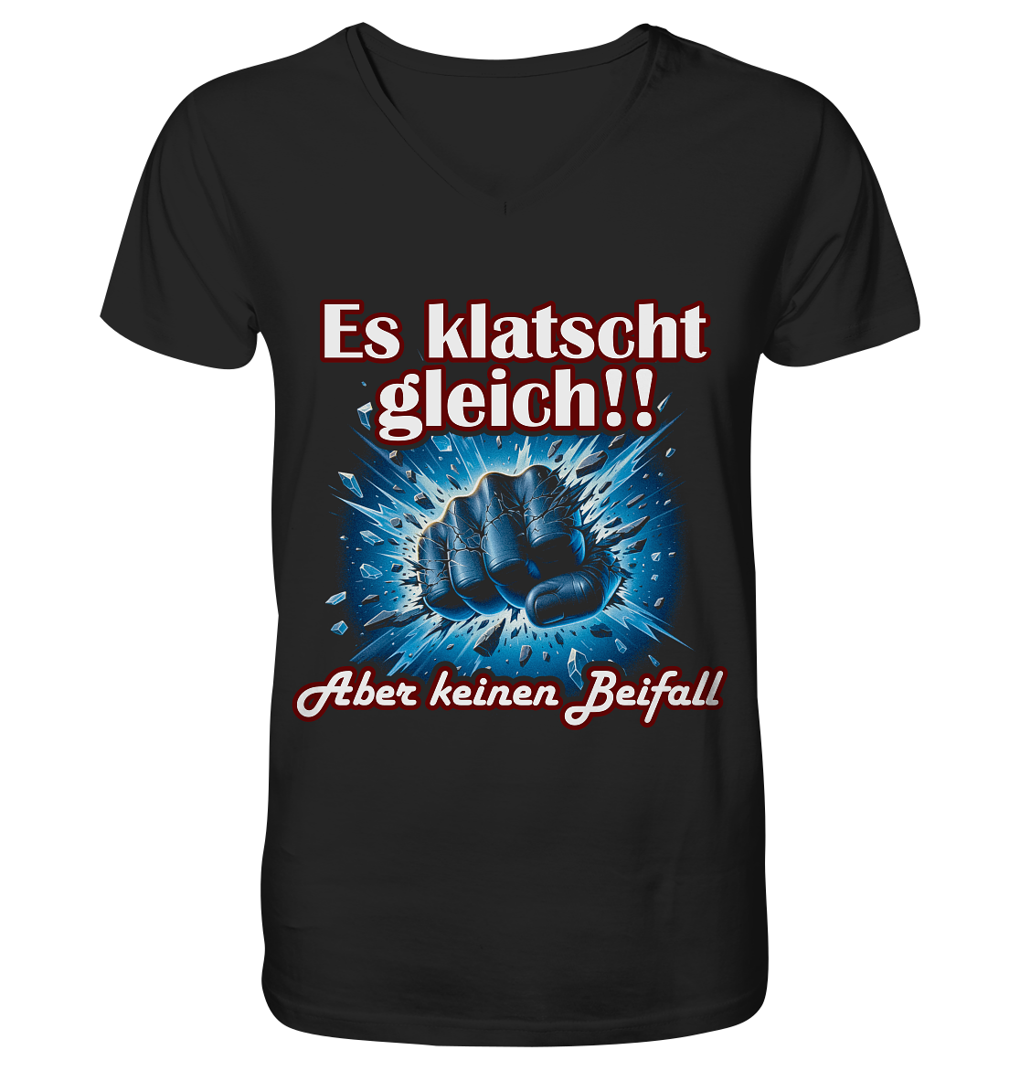 Es klatscht gleich!! - Mens Organic V-Neck Shirt