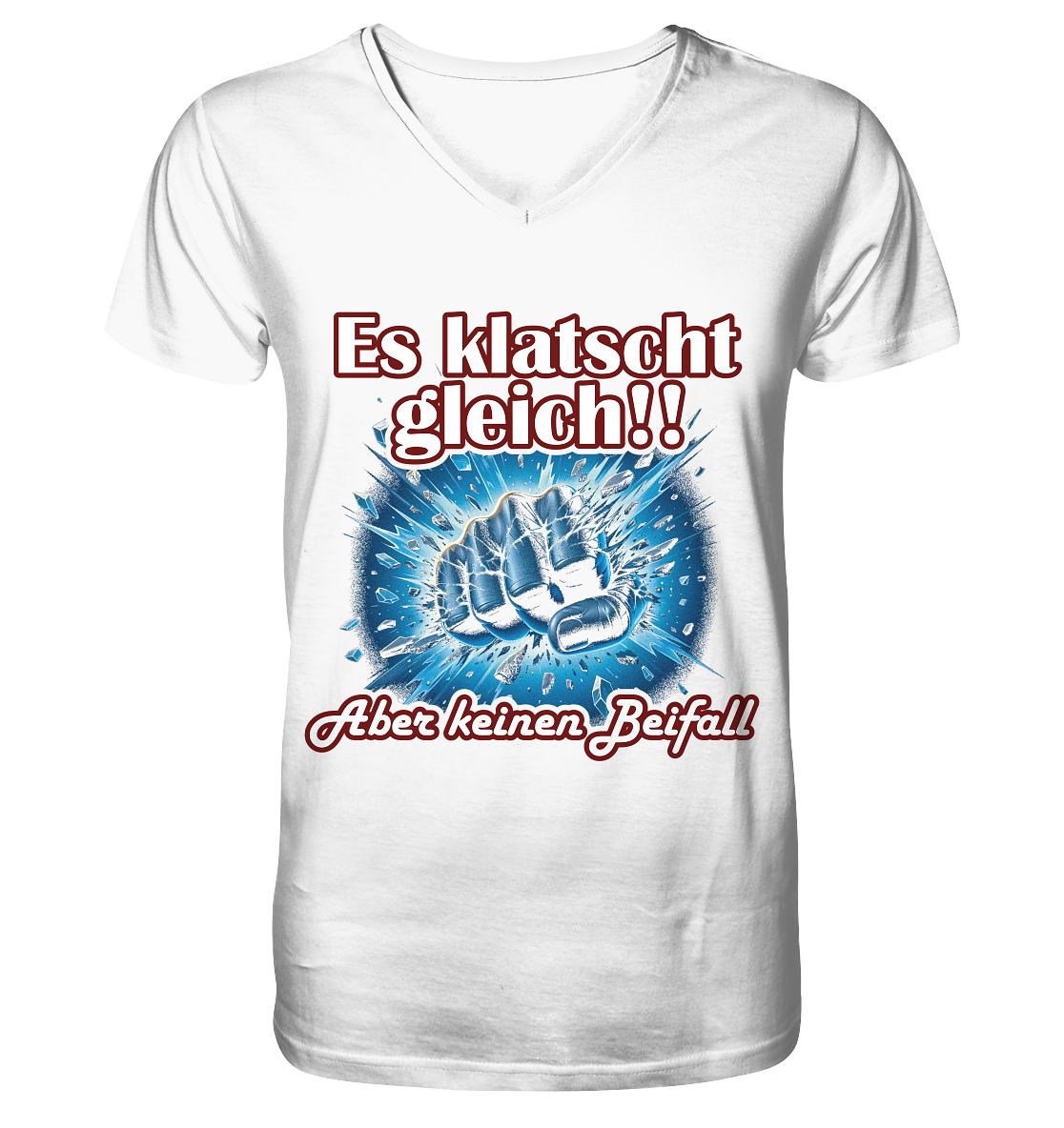 Es klatscht gleich!! - Mens Organic V-Neck Shirt