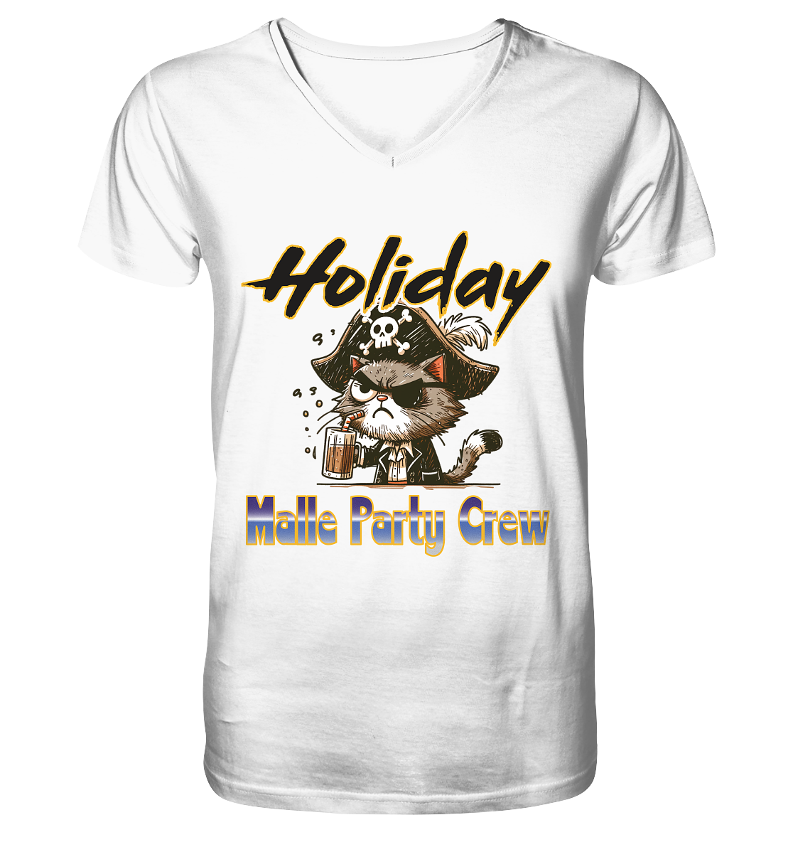 Urlaubsshirt Malle Crew - Mens Organic V-Neck Shirt