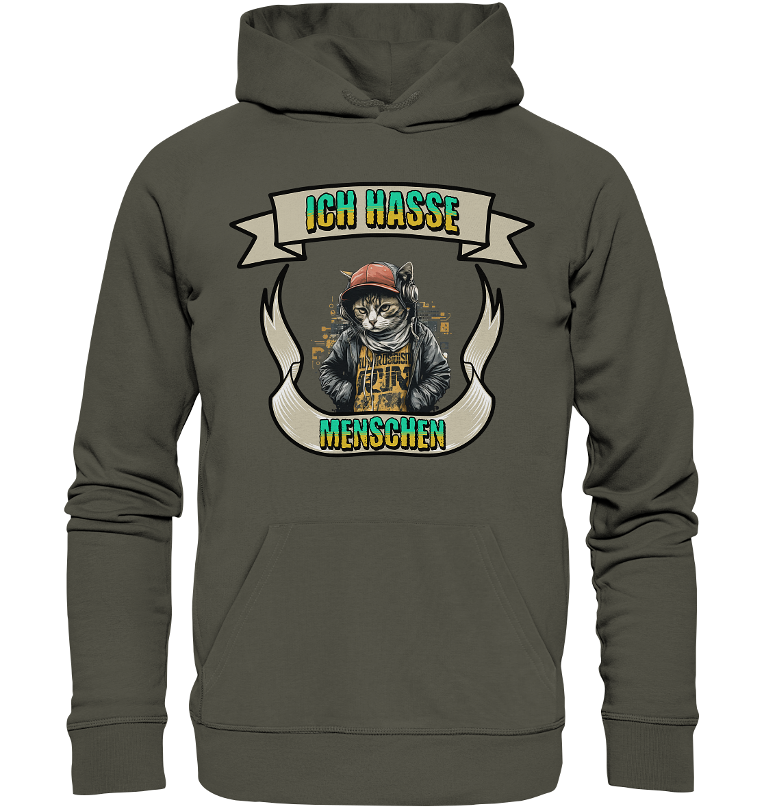 Streetwear- Ich hasse Menschen - Organic Basic Hoodie
