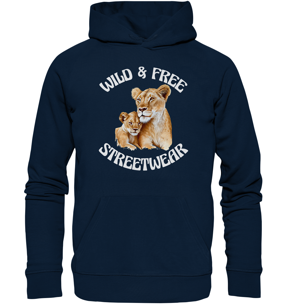 WILD & FREE NO 11 LION FAMILY - STREETWEAR - STATEMENT - Organic Hoodie