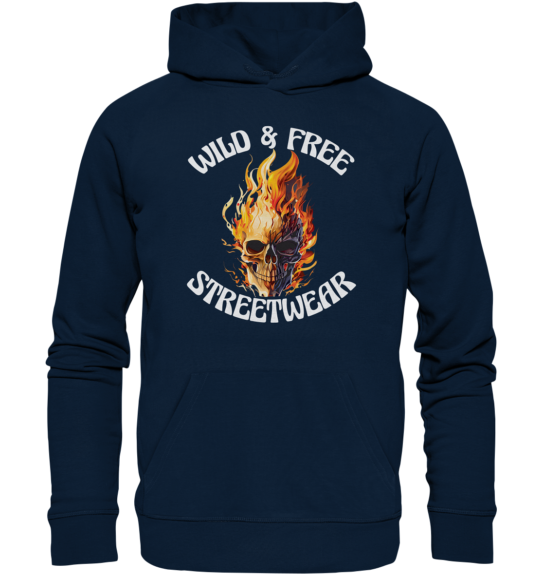 WILD & FREE NO 8 SKULL II - STREETWEAR - STATEMENT - Organic Hoodie