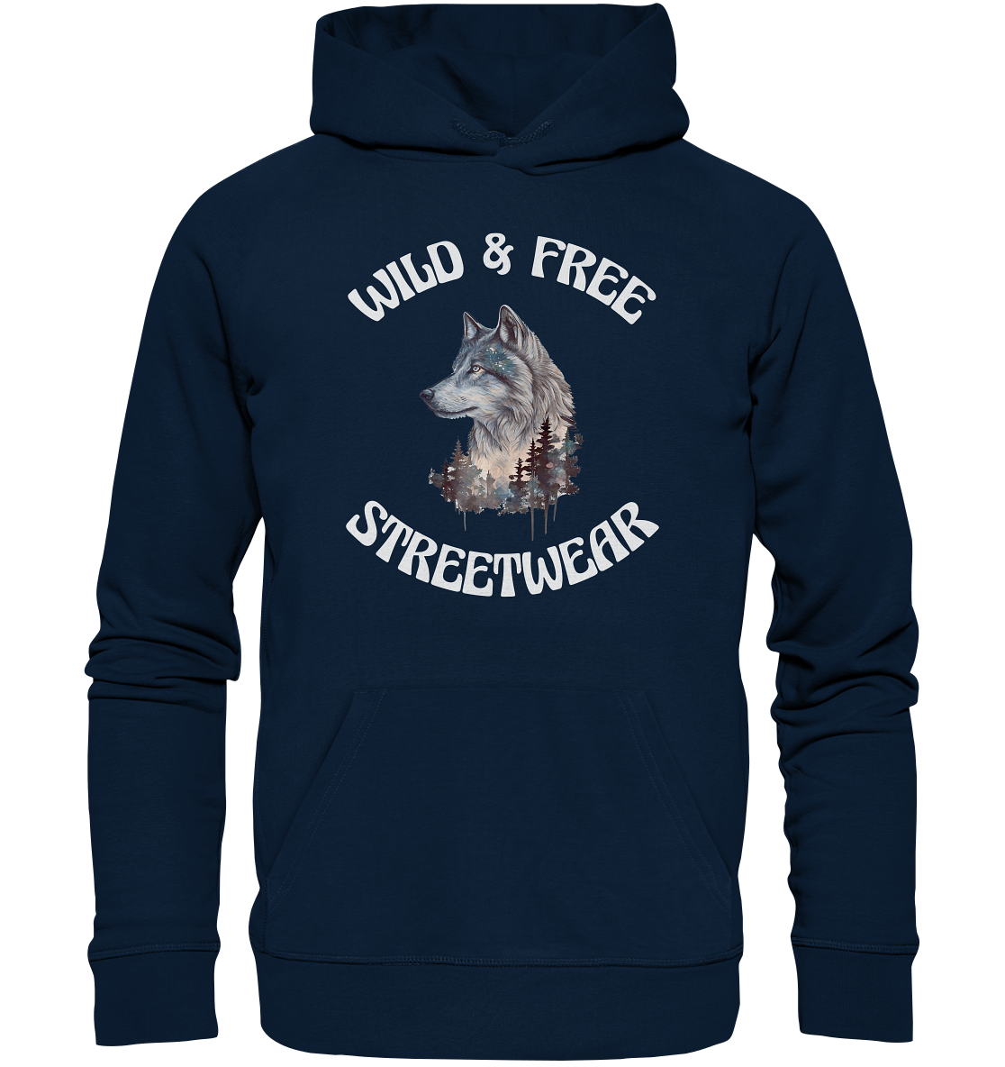 WILD & FREE NO 3 WOLF STREETWEAR - STATEMENT - Organic Hoodie