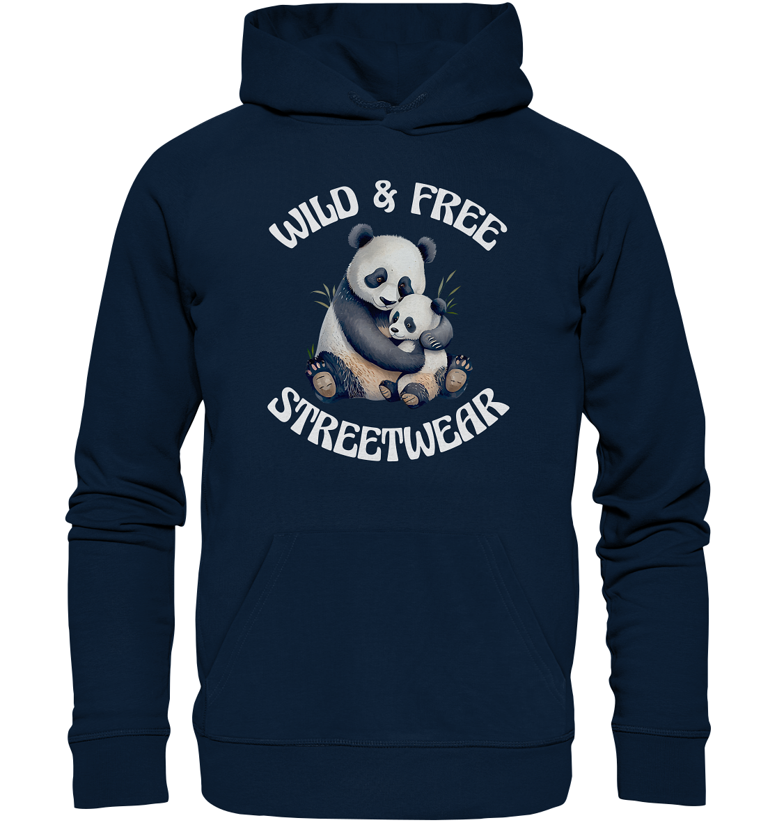 WILD & FREE NO 12 PANDA FAMILY - STREETWEAR - STATEMENT - Organic Hoodie