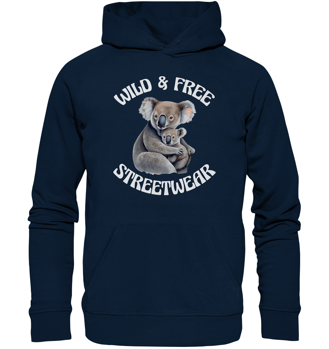 WILD & FREE NO 13 KOALA FAMILY - STREETWEAR - STATEMENT - Organic Hoodie