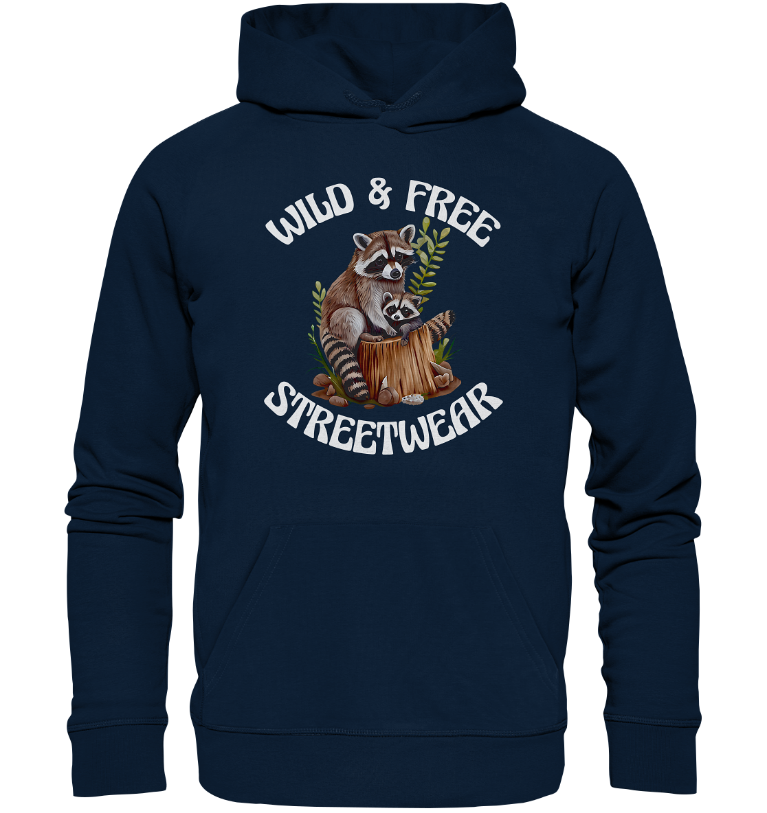 WILD & FREE NO 16 RACOON FAMILY - STREETWEAR - STATEMENT - Organic Hoodie