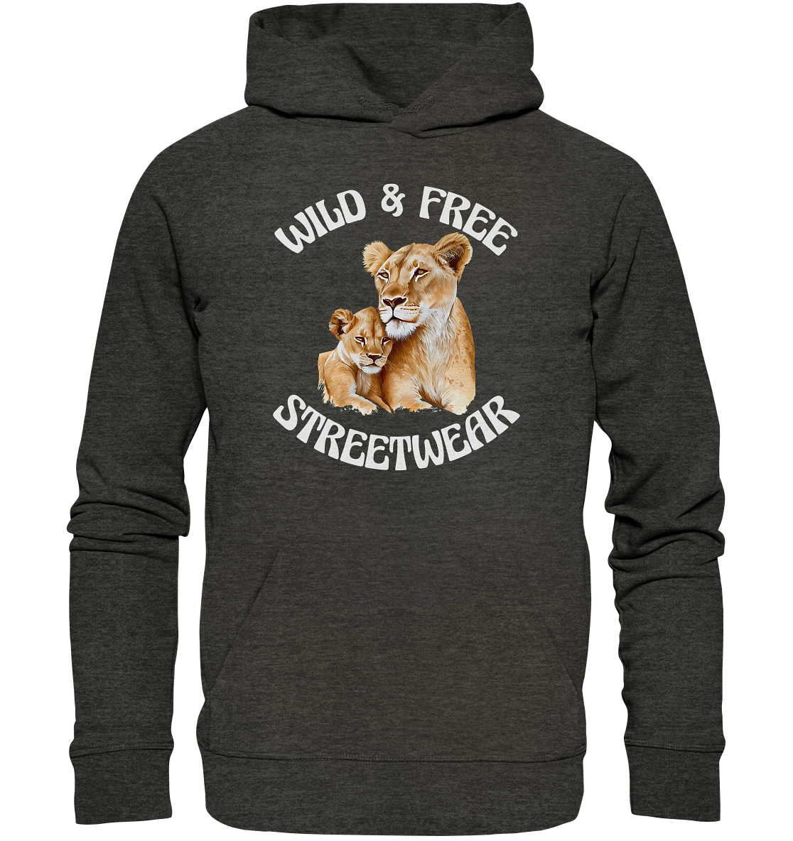 WILD & FREE NO 11 LION FAMILY - STREETWEAR - STATEMENT - Organic Hoodie