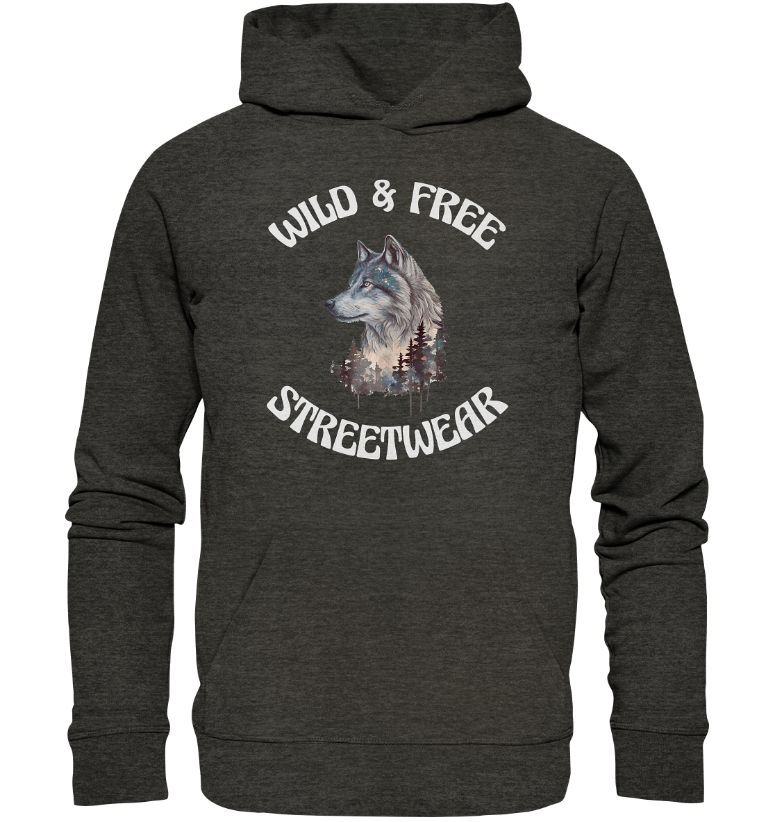 WILD & FREE NO 3 WOLF STREETWEAR - STATEMENT - Organic Hoodie