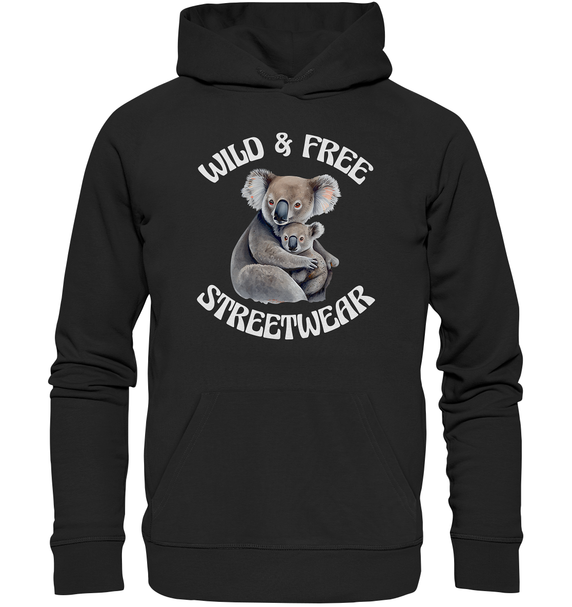 WILD & FREE NO 13 KOALA FAMILY - STREETWEAR - STATEMENT - Organic Hoodie