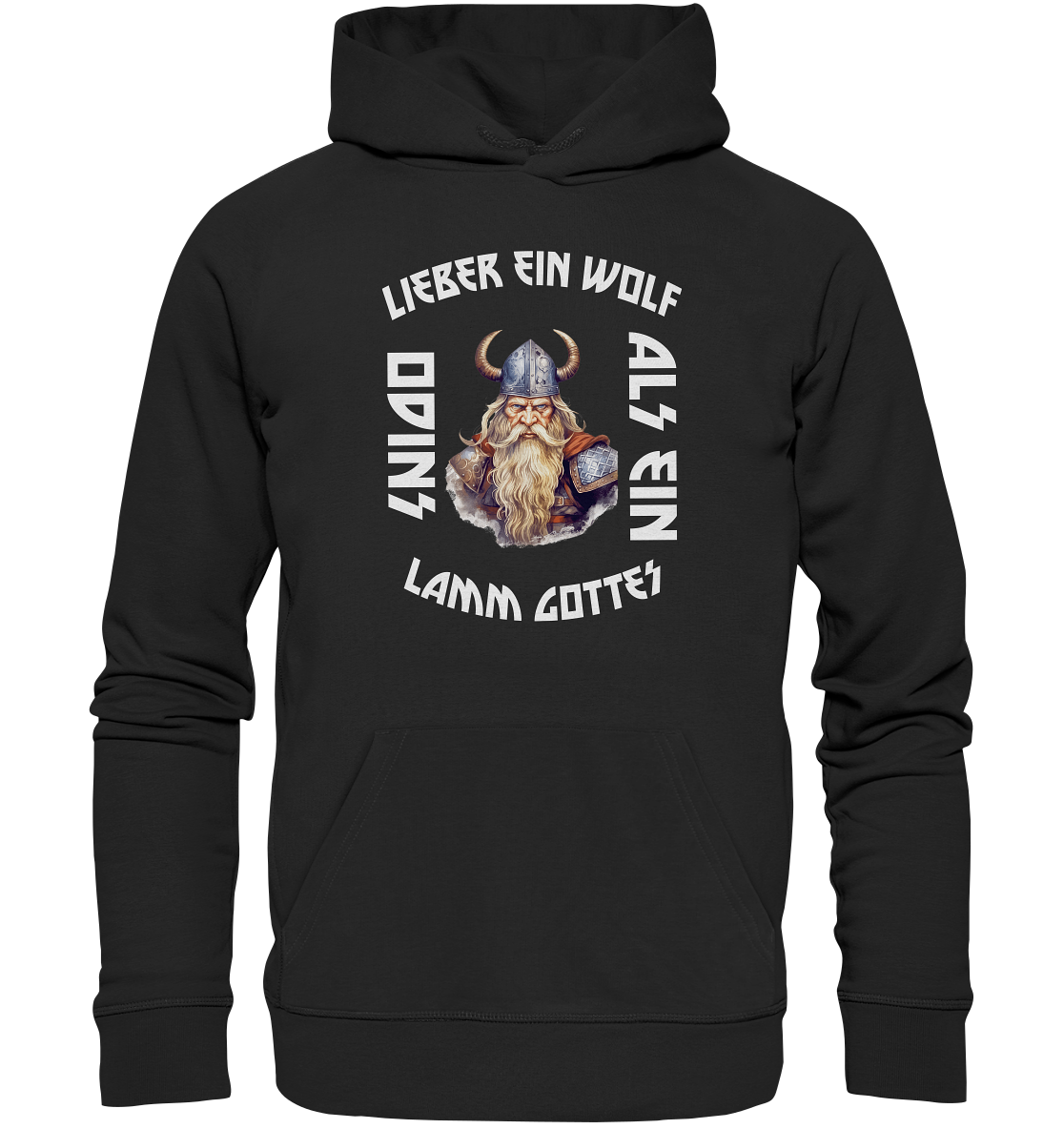 LIEBER EIN WOLF ODINS NO 2 - STREETWEAR - STATEMENT - Organic Hoodie