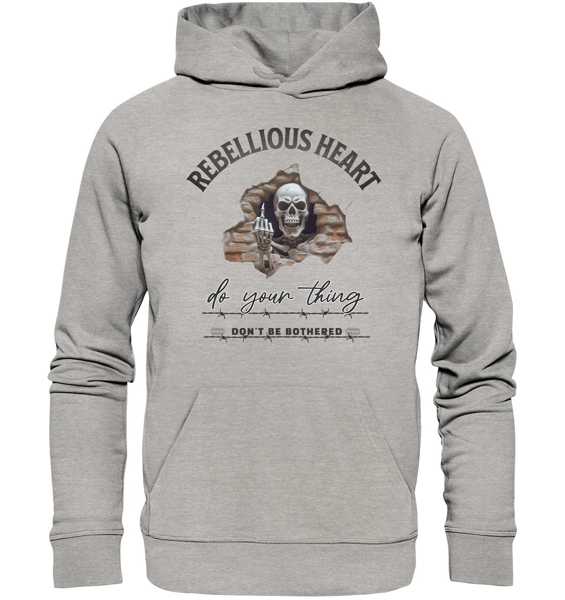 Rebellisches Herz Skull - Organic Hoodie