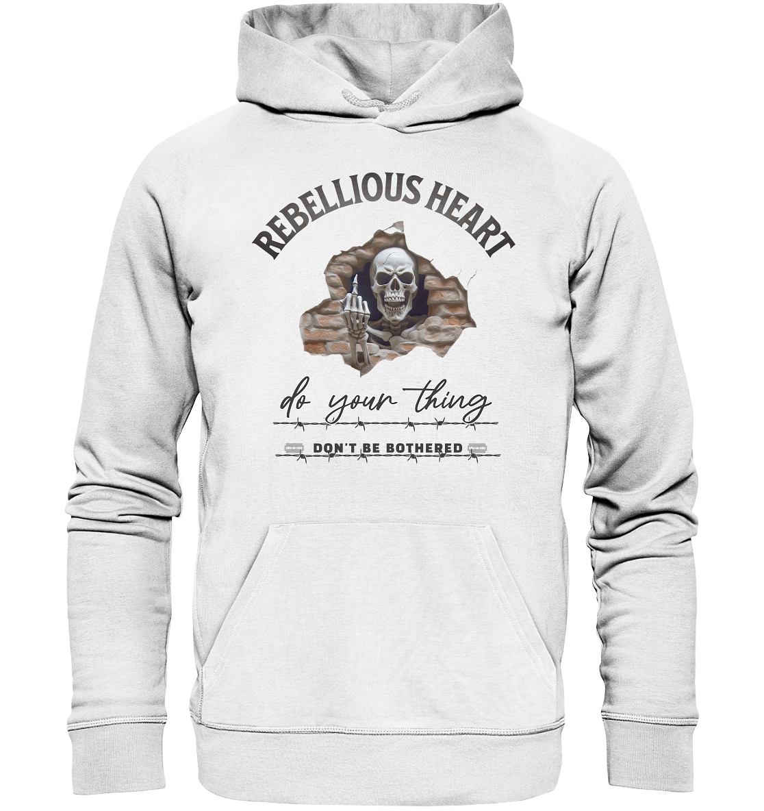 Rebellisches Herz Skull - Organic Hoodie