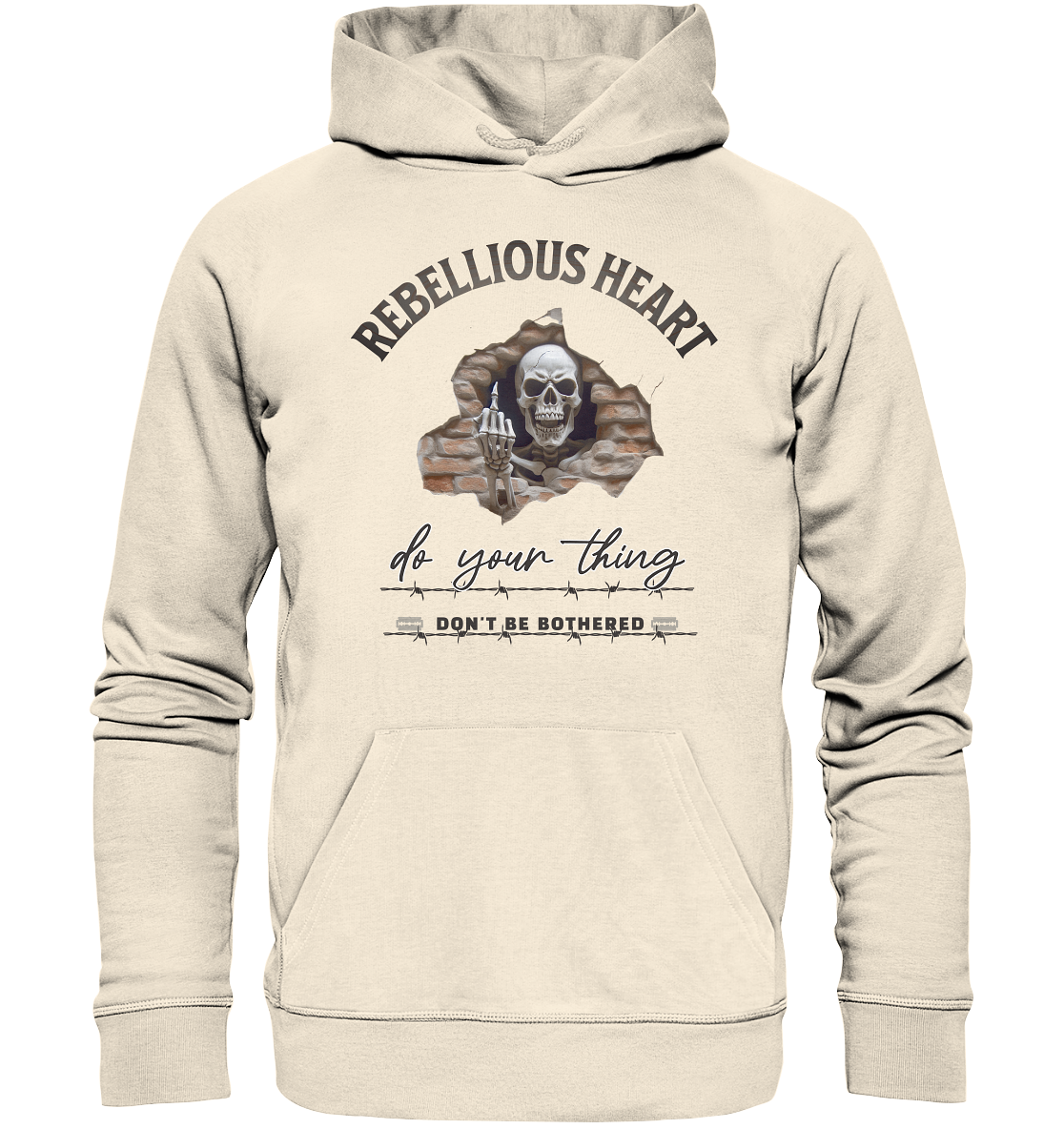 Rebellisches Herz Skull - Organic Hoodie
