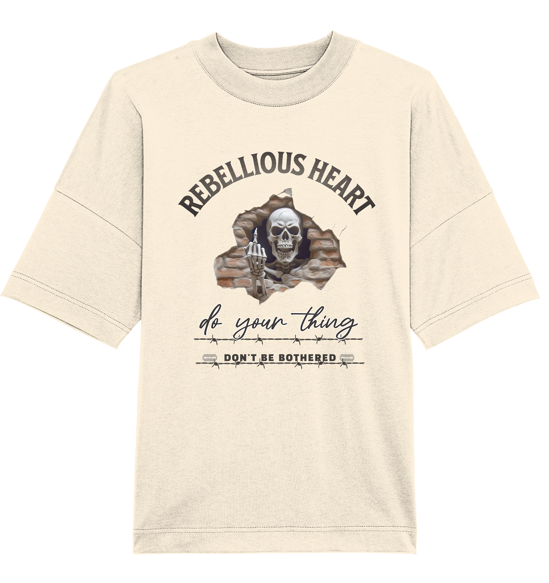Rebellisches Herz Skull - Organic Oversize Shirt