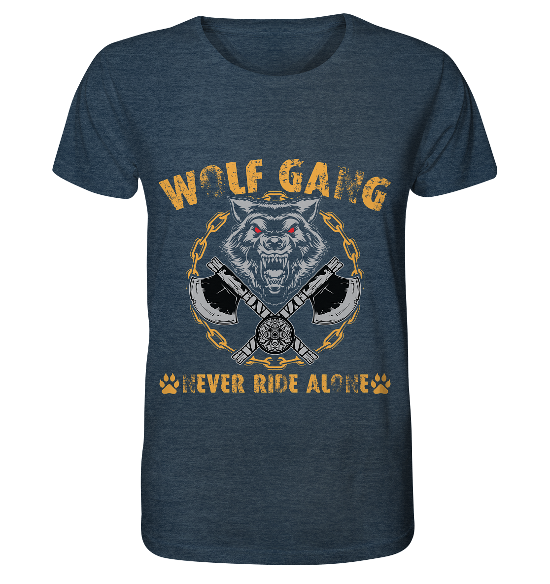 Wolfgang - NEVER RIDE ALONE - Organic Shirt (meliert)
