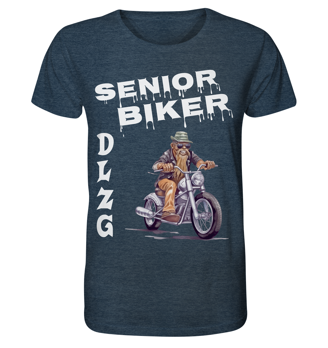 DLzG Opa Biker Fun Motiv 1- Organic Shirt (meliert)