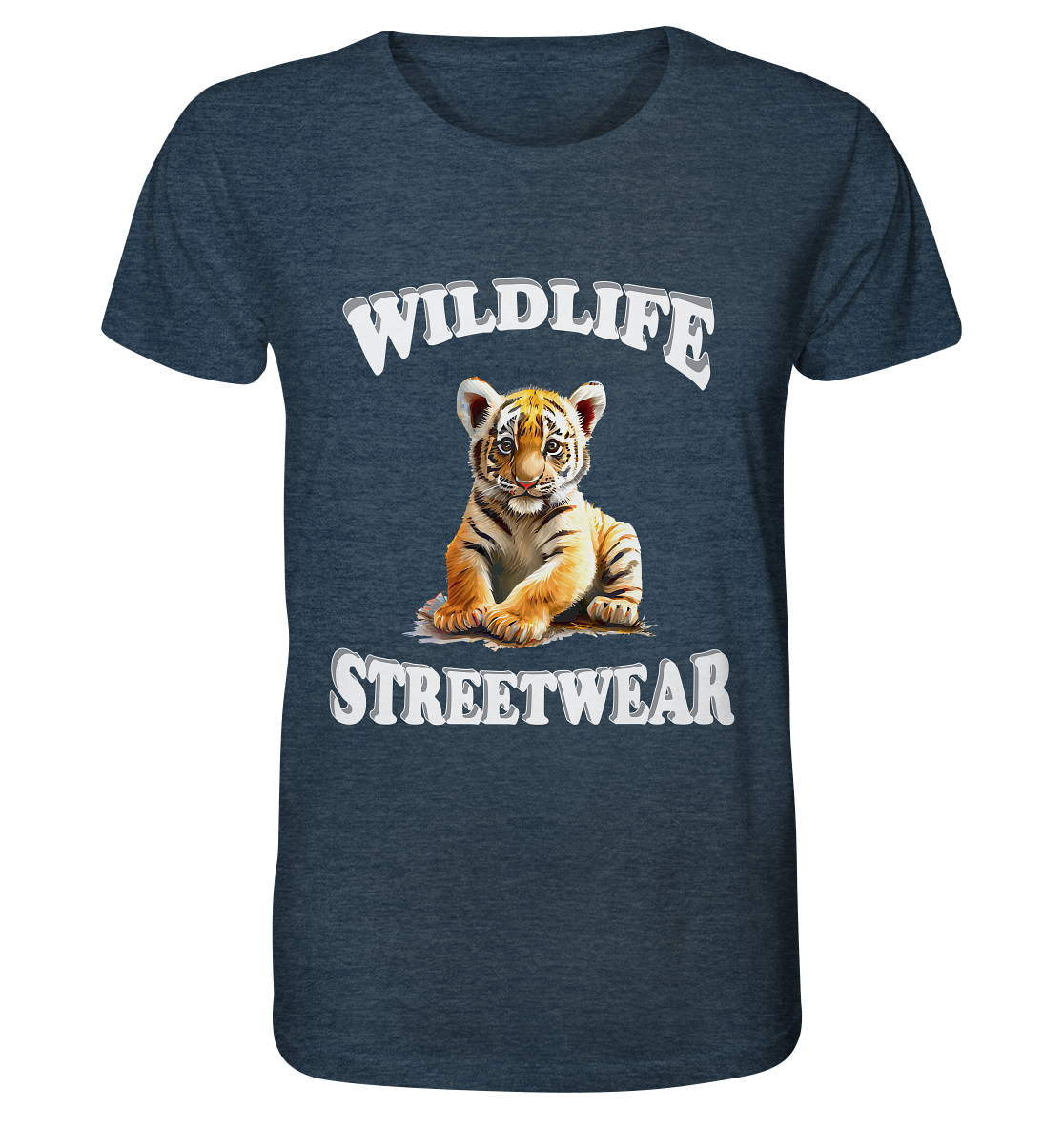WILDLIFE STREETWEAR 3.0 TIGER BABY - Organic Shirt (meliert)