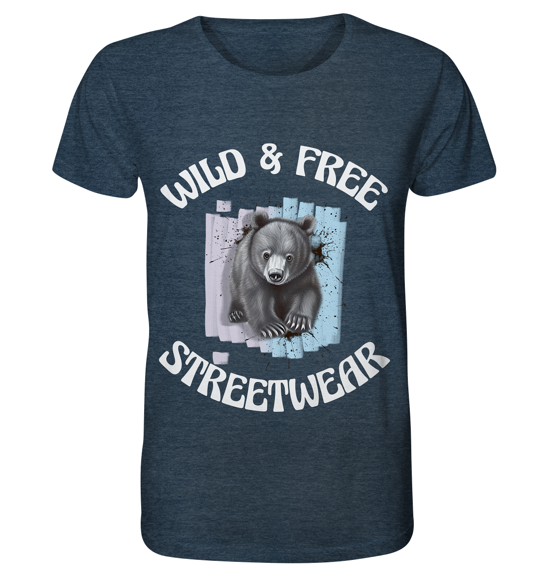 WILD & FREE NO 7 BABY BEAR - STREETWEAR - STATEMENT - Organic Shirt (meliert)
