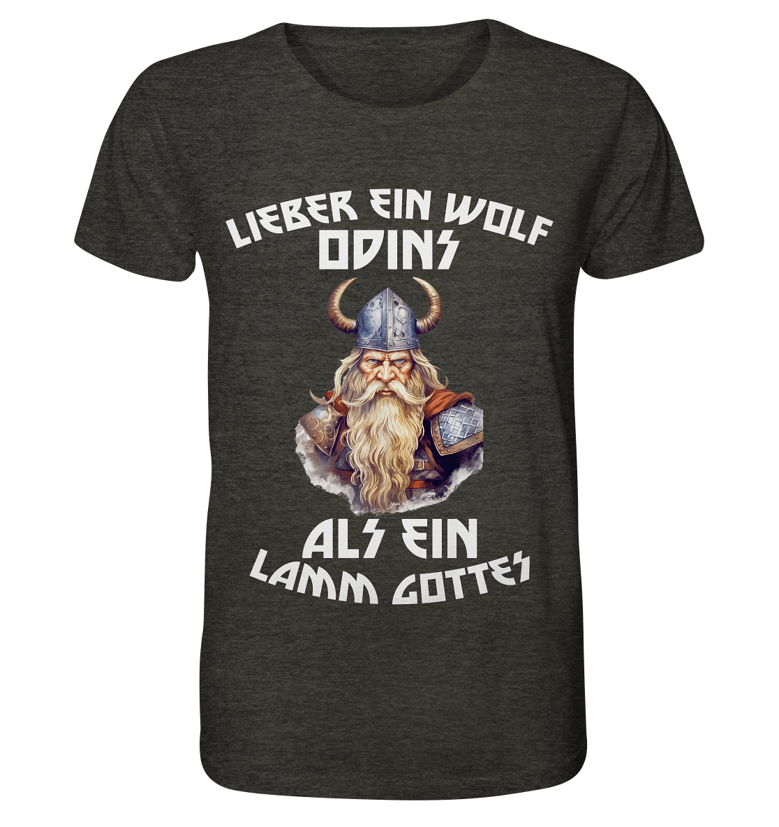LIEBER EIN WOLF ODINS NO 1 - STREETWEAR - STATEMENT - Organic Shirt (meliert)