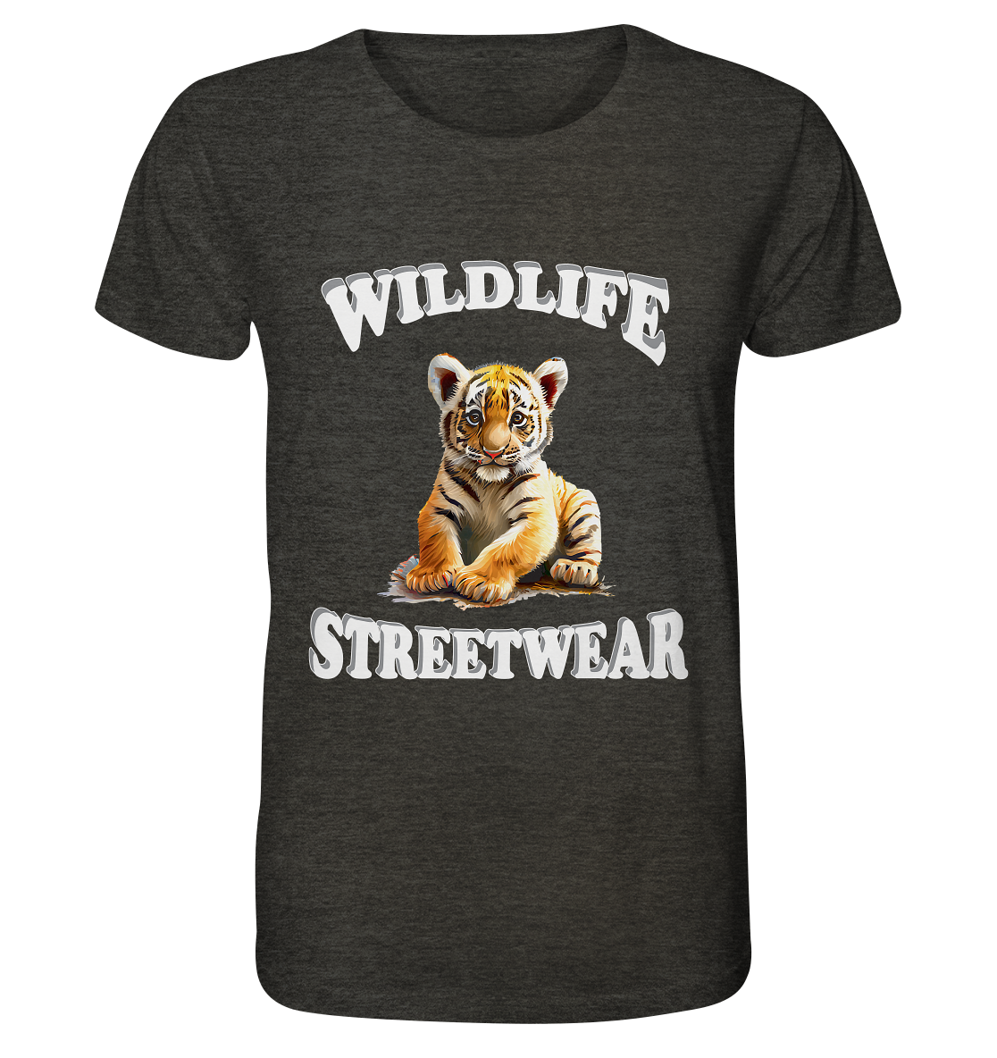 WILDLIFE STREETWEAR 3.0 TIGER BABY - Organic Shirt (meliert)