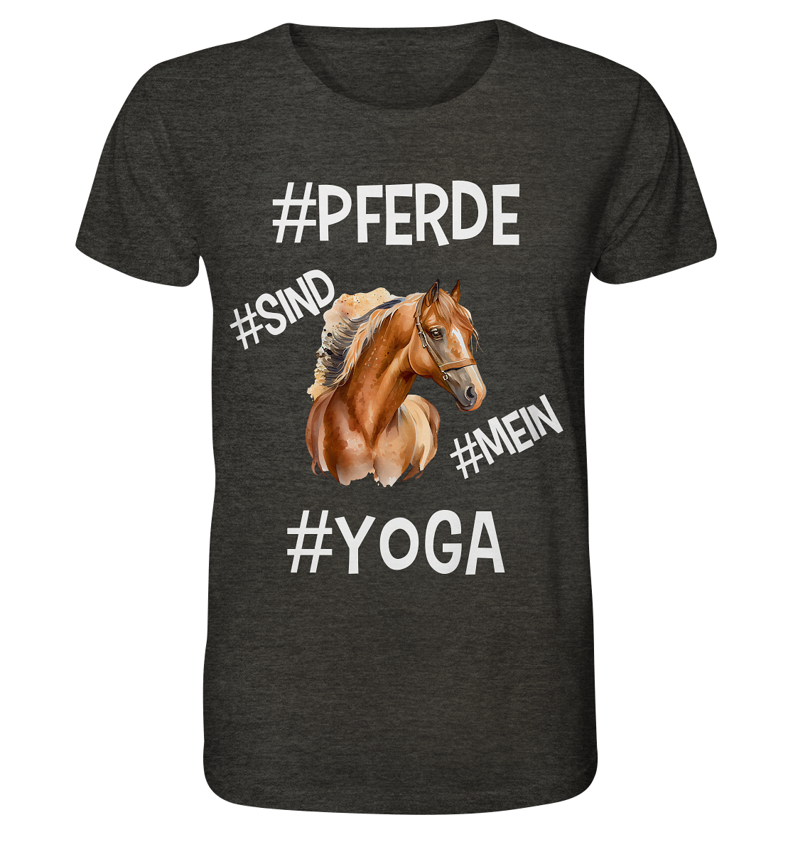 PFERDE SIND MEIN YOGA - STATEMENT STREETWEAR - Organic Shirt (meliert)