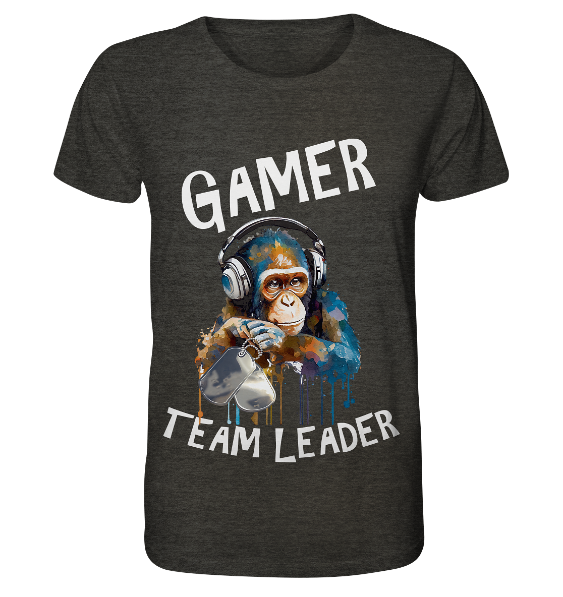GAMER - TEAM LEADER MONKEY STREETWEAR - STATEMENT - Organic Shirt (meliert)