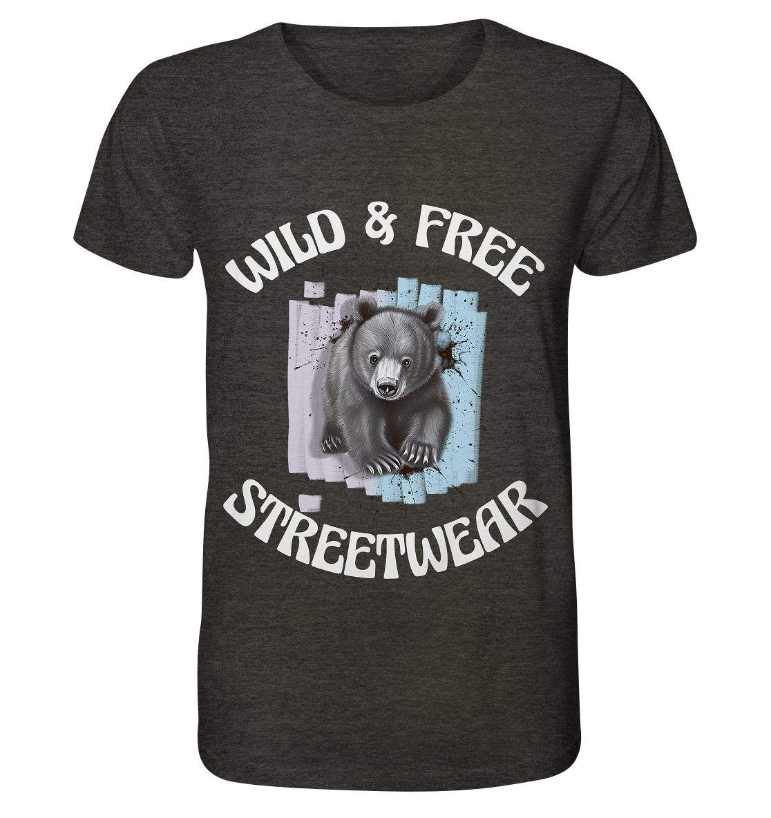 WILD & FREE NO 7 BABY BEAR - STREETWEAR - STATEMENT - Organic Shirt (meliert)