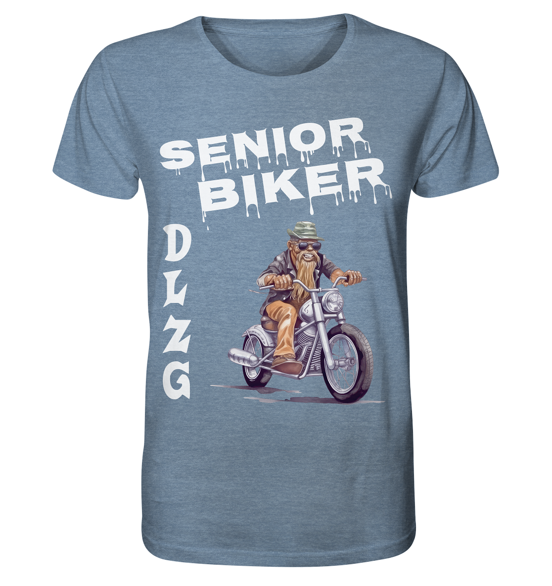 DLzG Opa Biker Fun Motiv 1- Organic Shirt (meliert)