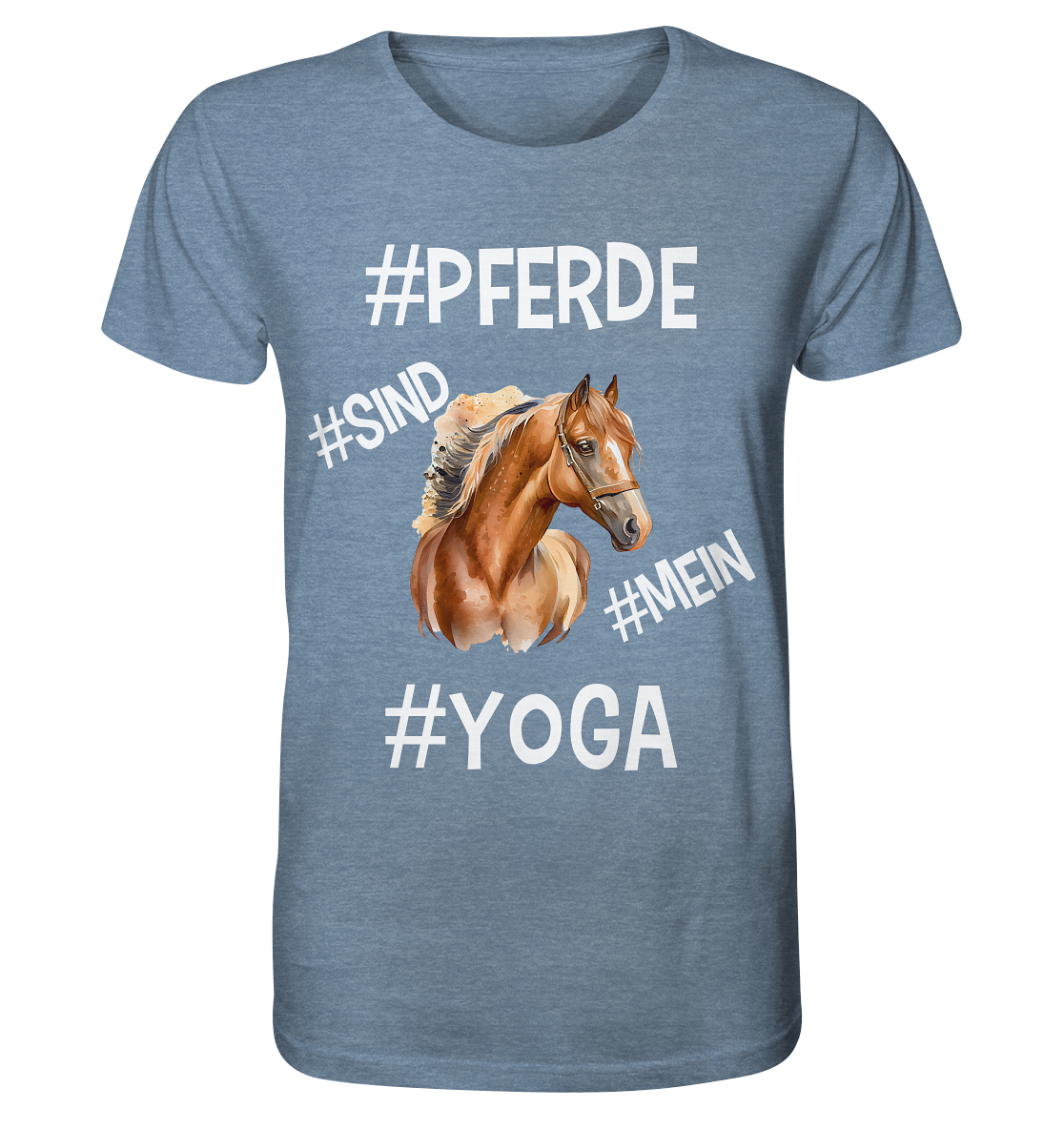 PFERDE SIND MEIN YOGA - STATEMENT STREETWEAR - Organic Shirt (meliert)