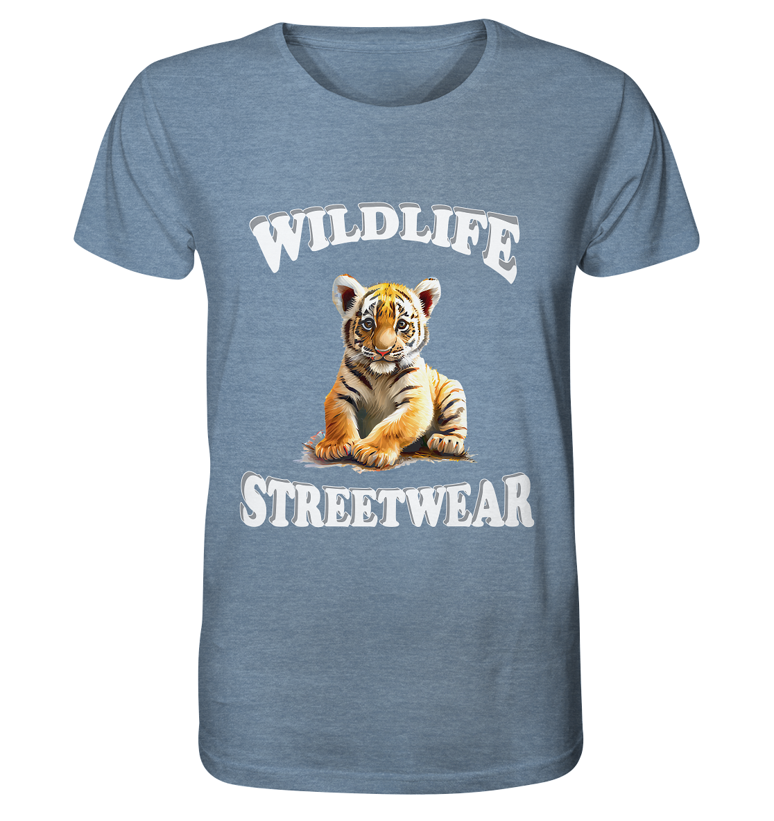WILDLIFE STREETWEAR 3.0 TIGER BABY - Organic Shirt (meliert)