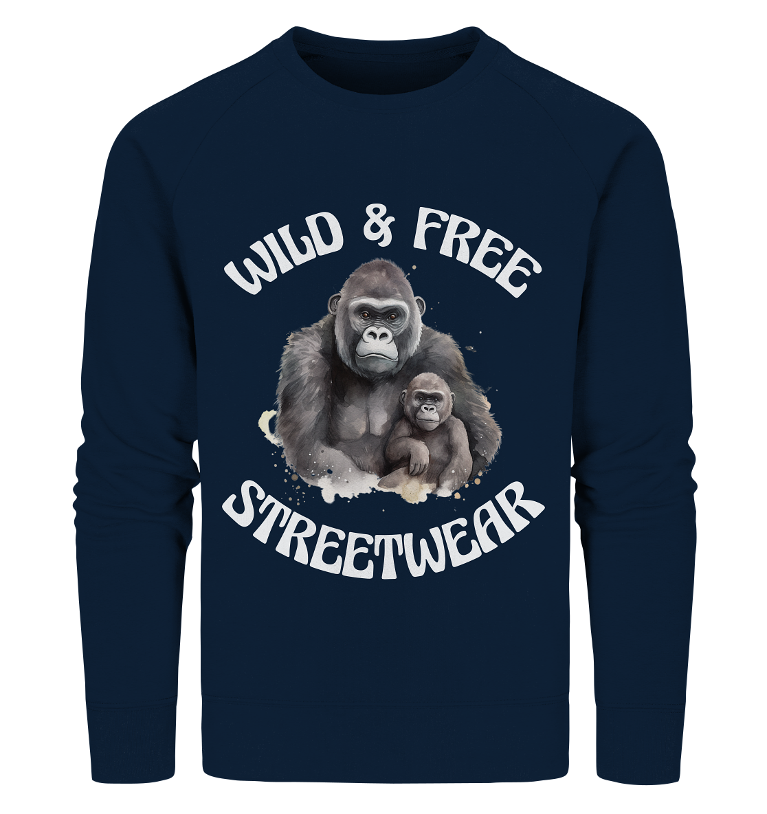WILD & FREE NO 15 GORILLA FAMILY - STREETWEAR - STATEMENT - Organic Sweatshirt
