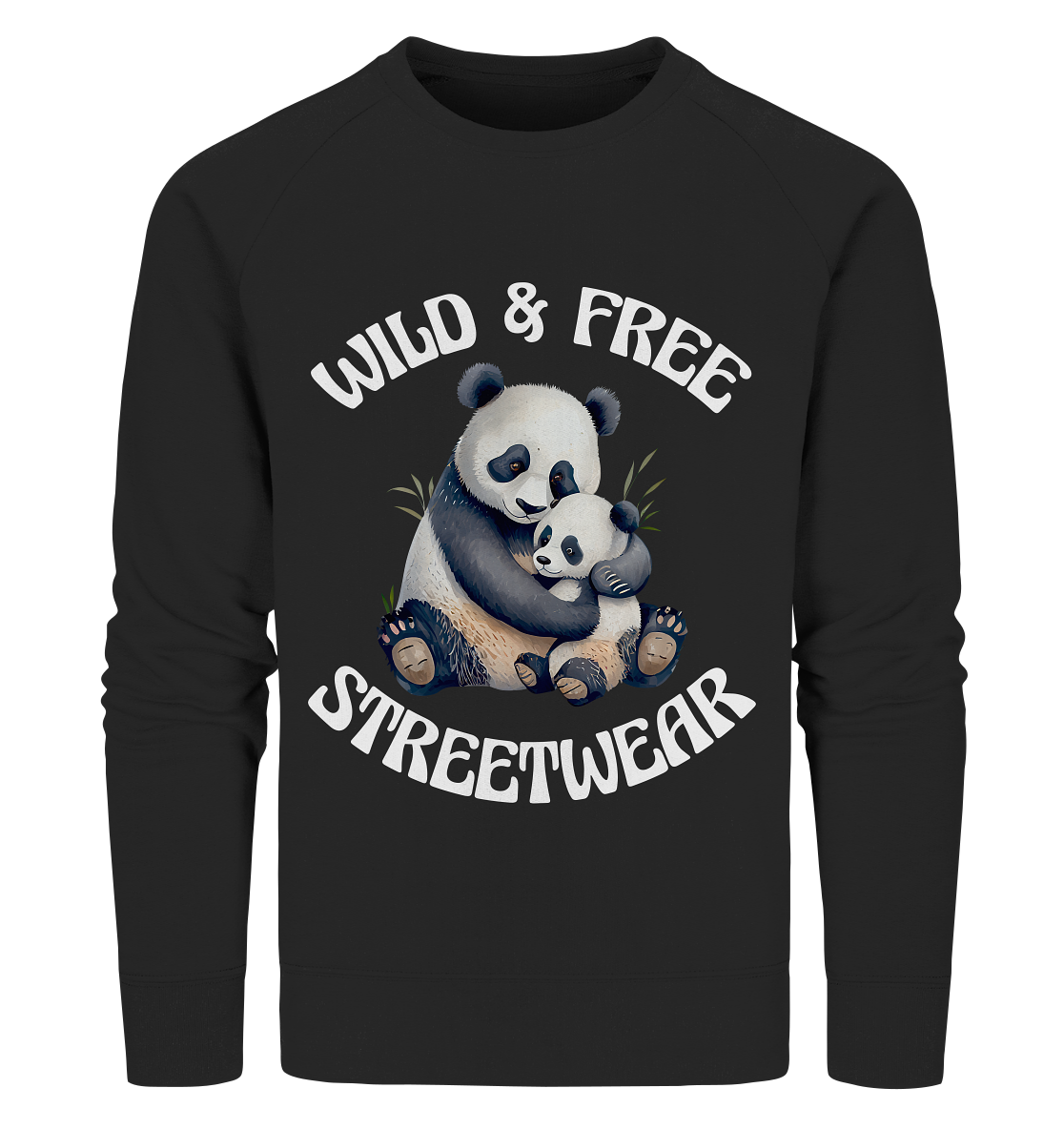 WILD & FREE NO 12 PANDA FAMILY - STREETWEAR - STATEMENT - Organic Sweatshirt