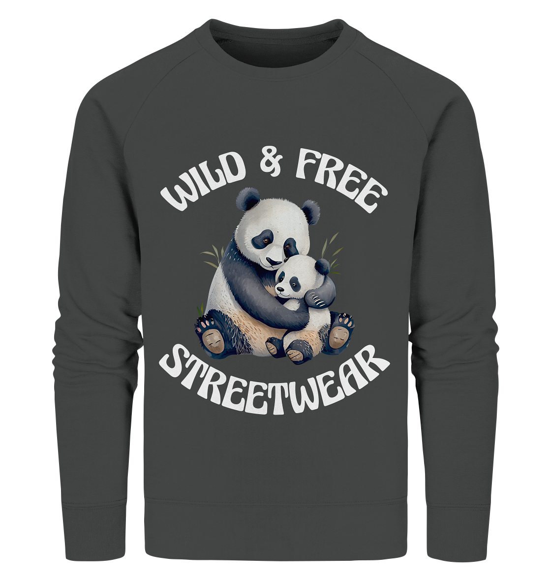 WILD & FREE NO 12 PANDA FAMILY - STREETWEAR - STATEMENT - Organic Sweatshirt