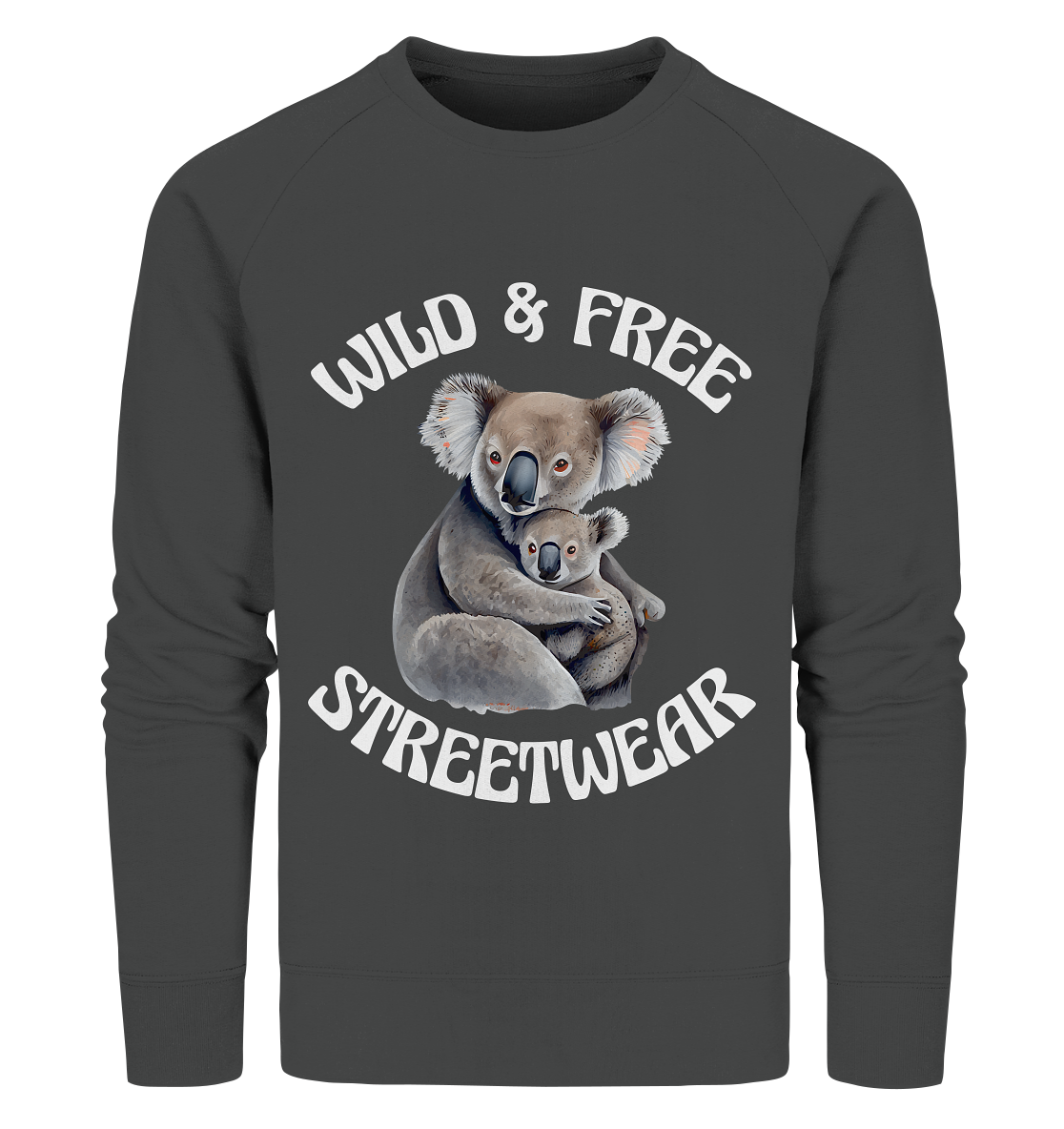 WILD & FREE NO 13 KOALA FAMILY - STREETWEAR - STATEMENT - Organic Sweatshirt