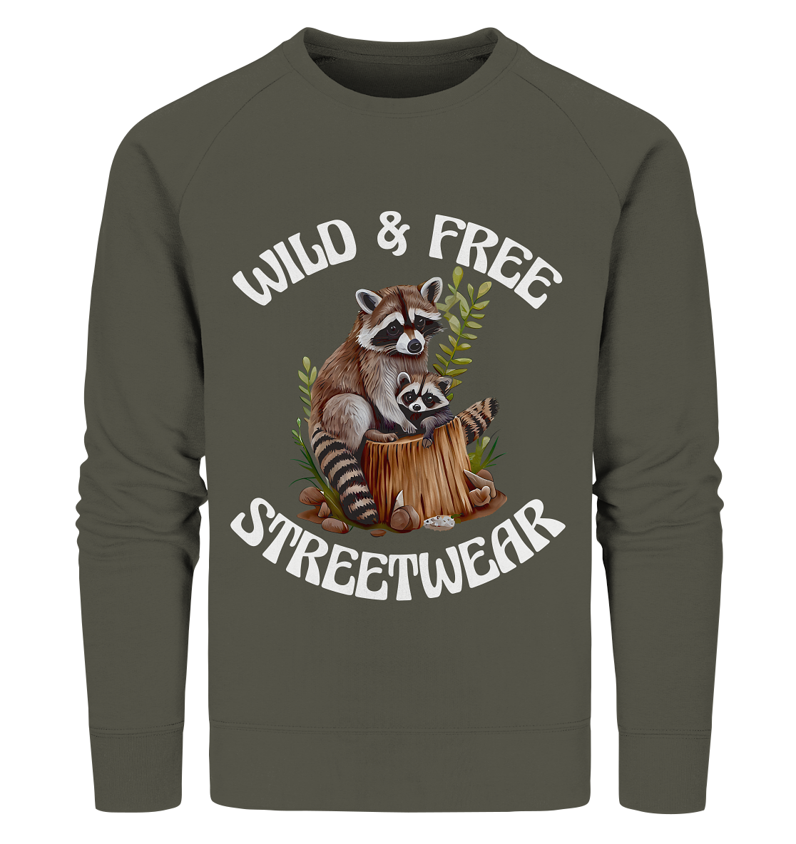 WILD & FREE NO 16 RACOON FAMILY - STREETWEAR - STATEMENT - Organic Sweatshirt