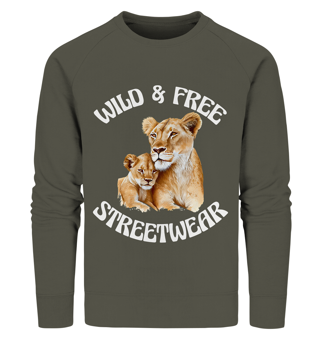 WILD & FREE NO 11 LION FAMILY - STREETWEAR - STATEMENT - Organic Sweatshirt